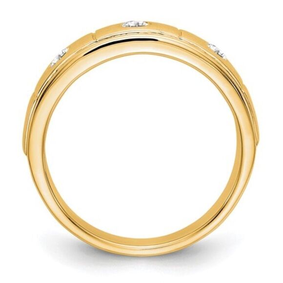 Men's 14k Gold Diamond Band—DISCONTINUED - Picture 2 of 7